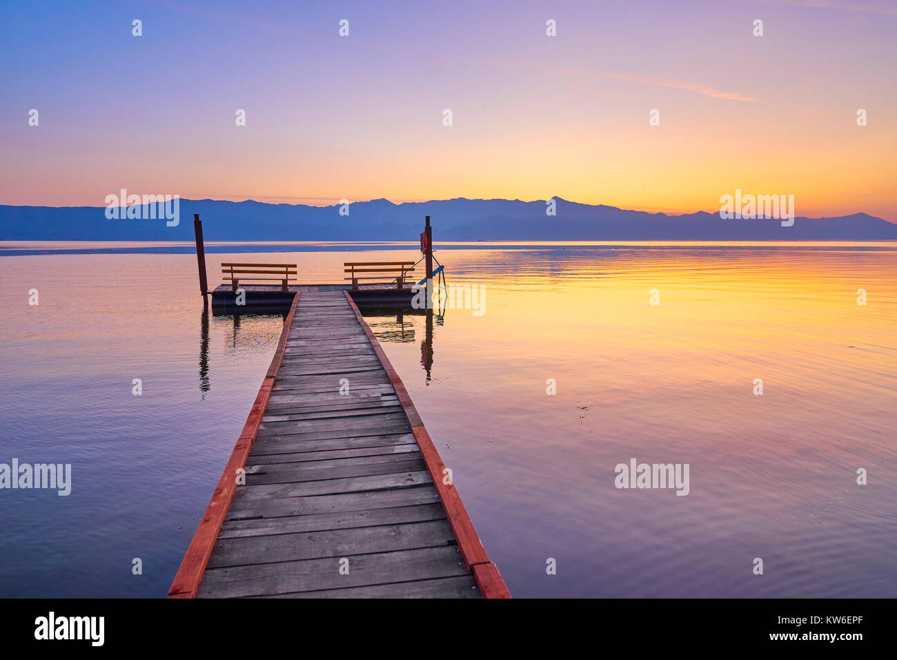 Skadar Lake National Park nach Sonnenuntergang, Shkodra, Albanien Stockfoto