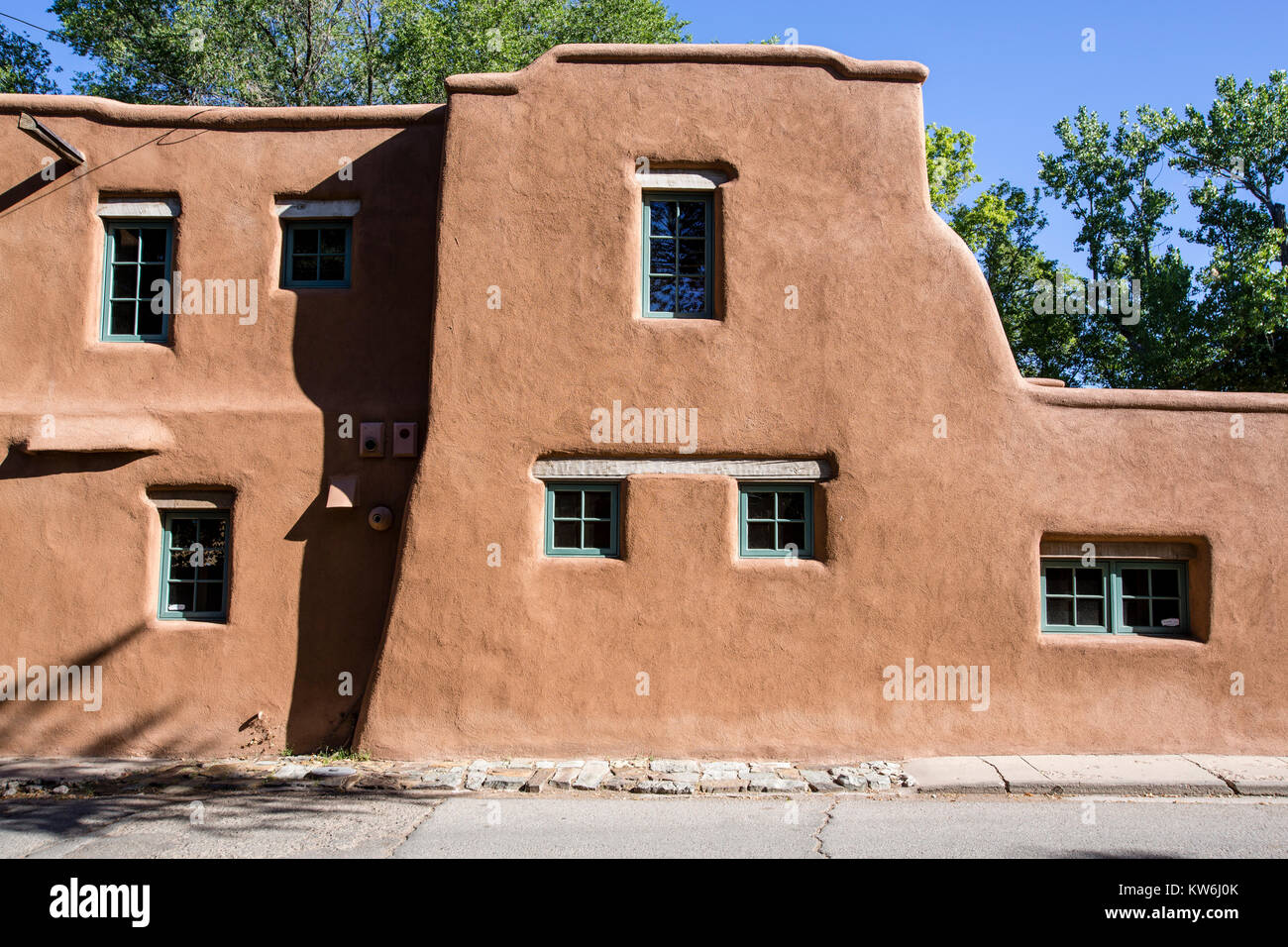 Canyon Road adobe Häuser, Santa Fe, New Mexico Stockfoto