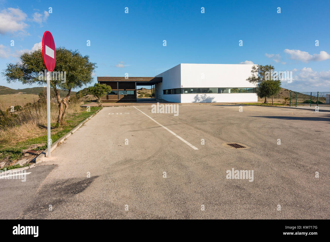 Cazalla Watchpoint in der Nähe von Tarifa, Vogelbeobachtung, Raptor beobachten, Andalusien, Spanien. Stockfoto