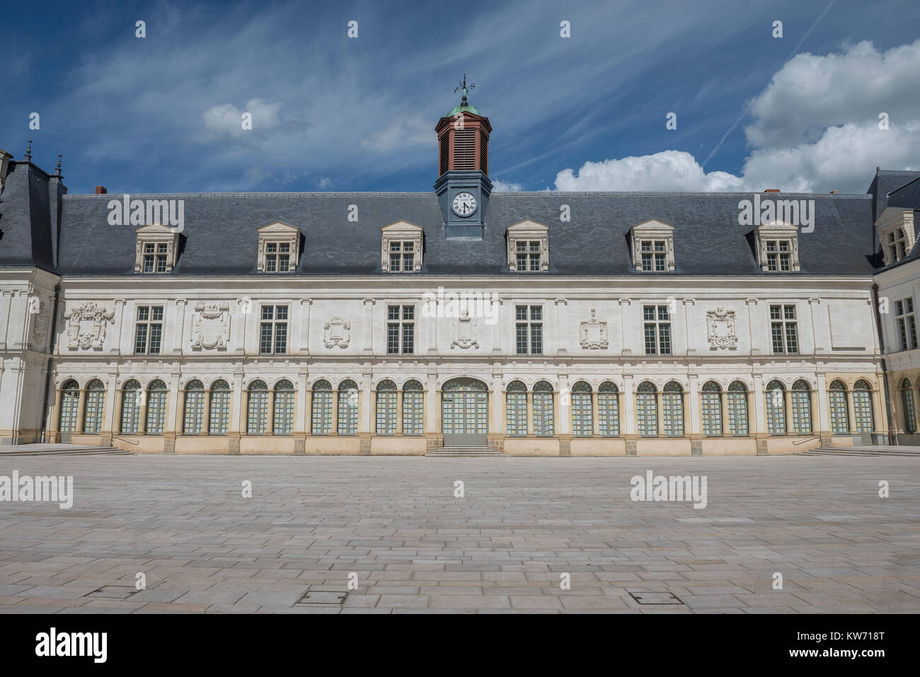 Die Chateau-Neuf in Laval. Die Stadt liegt in der Region Mayenne von Frankreich. Stockfoto
