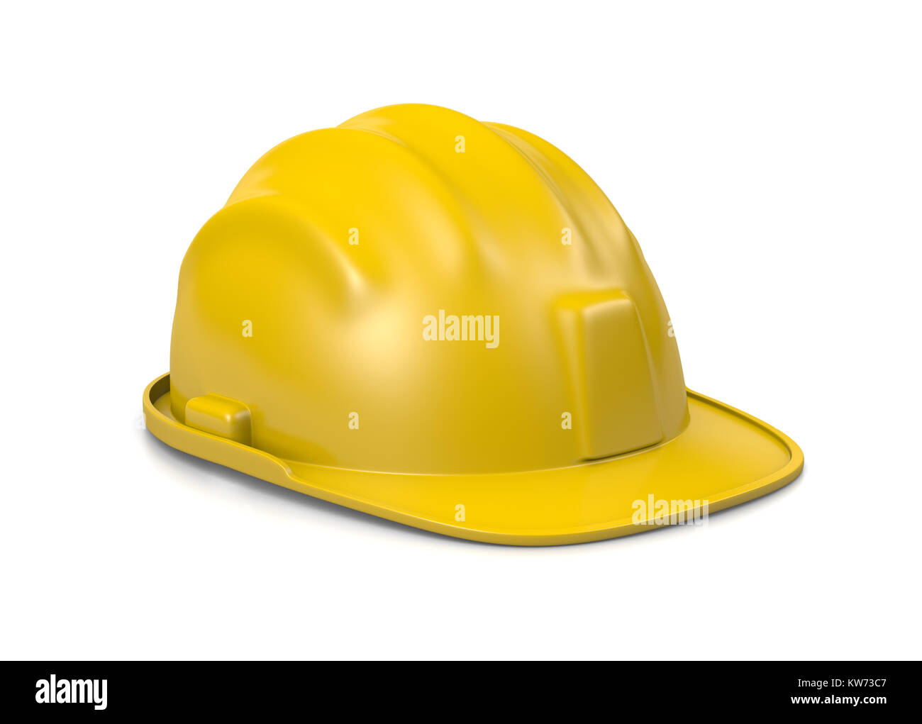 Gelbe harten Hut isoliert auf weißem Hintergrund, 3D-Darstellung Stockfoto