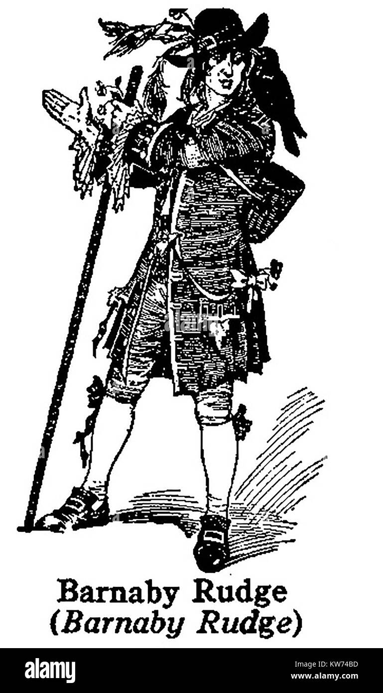 Charles Dickens 1812 bis 1870 - Dickens Charaktere-1930 Illustration - Barnaby Rudge von "Barnaby Rudge. Eine Geschichte der Aufstände von Achtzig' Stockfoto