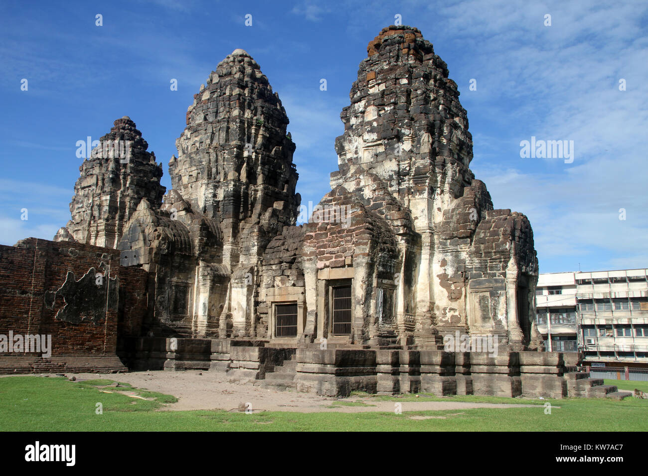 Phra Prang Sam Yot in Lop Buri, Thailand Stockfoto