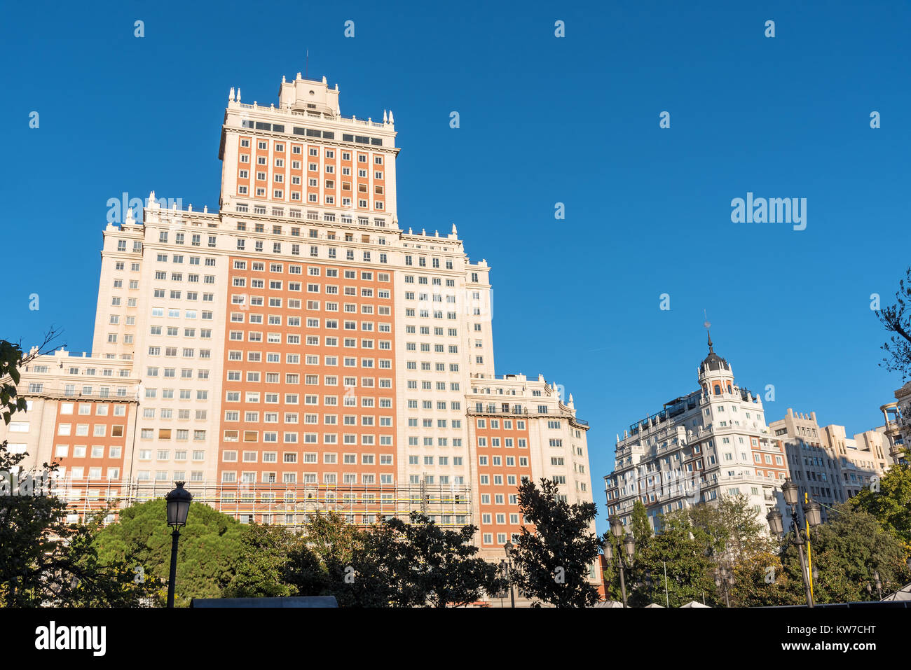 Das Edificio España an der Plaza de España in Madrid, Spanien Stockfoto