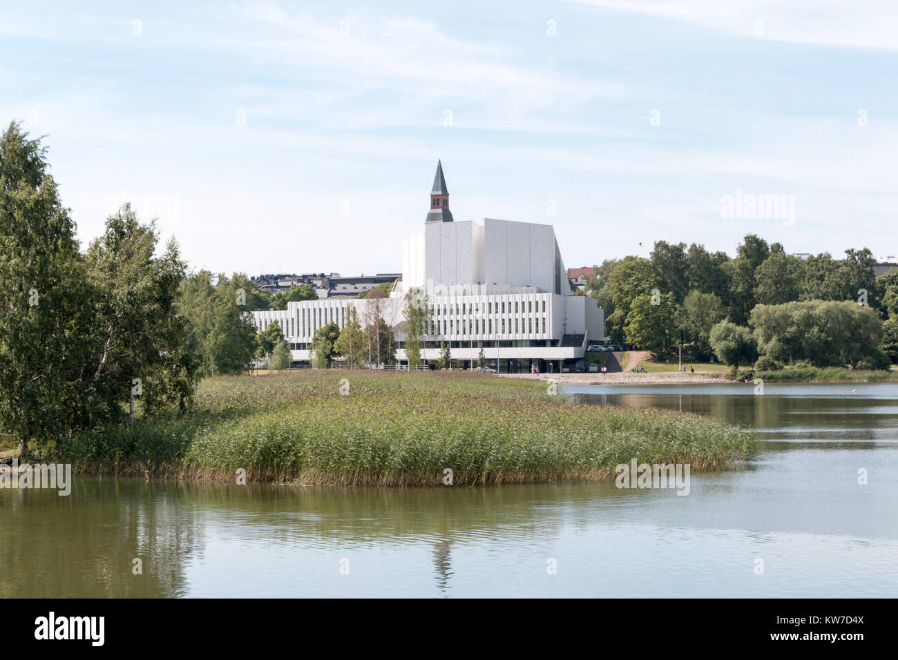 Finlandia Hall, ein Schauplatz im Stadtzentrum von Helsinki, der Hauptstadt von Finnland. Stockfoto