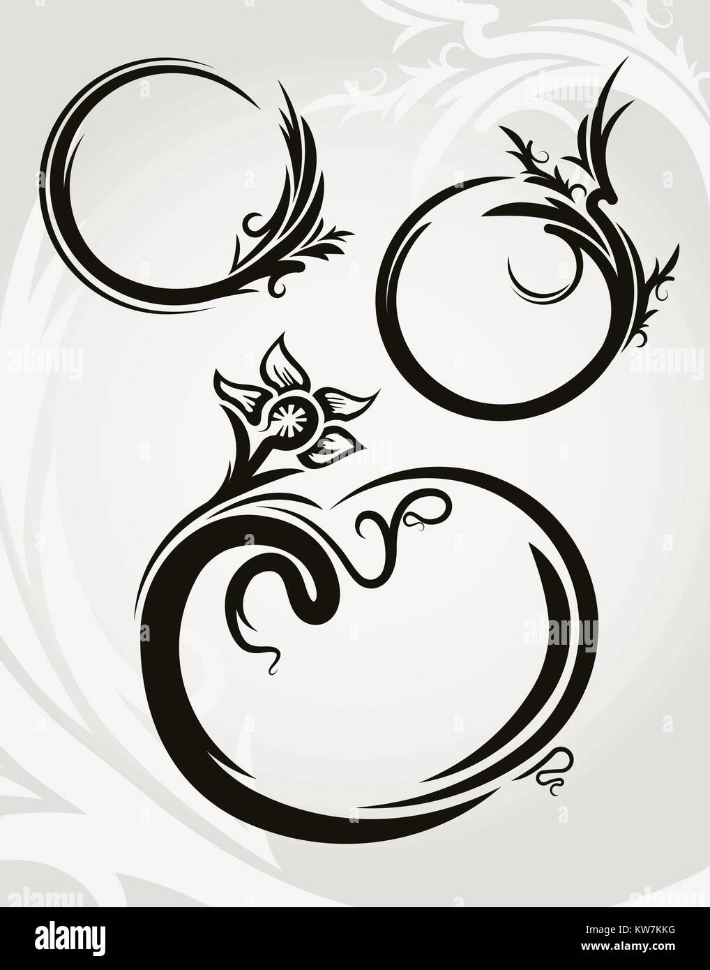 Satz mit 3 runden vintage Frames für Ihr Design. Vector Illustration Stock Vektor