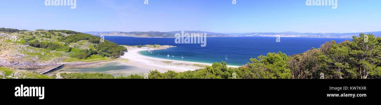 Cies Inseln, Nationalpark Maritime-Terrestrial der Atlantischen Inseln von Galicien in Spanien. Stockfoto