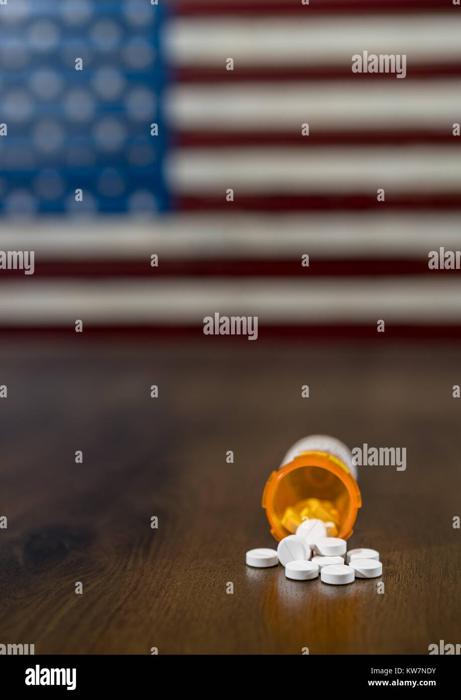 Makro von opioid Oxycodon Tabletten Stockfoto