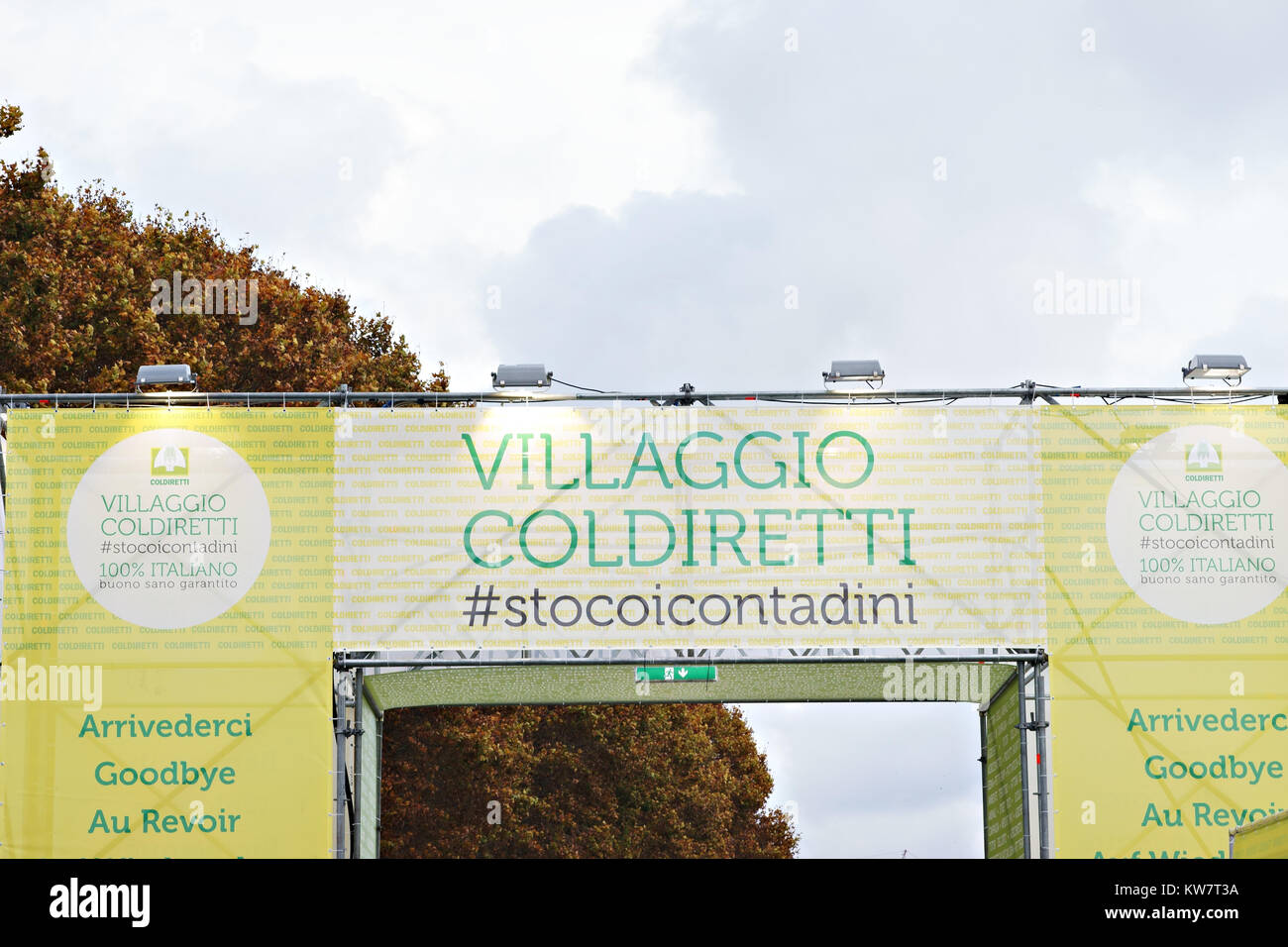 Coldiretti Dorf, echtes Essen Messe in Neapel, Italien Stockfoto