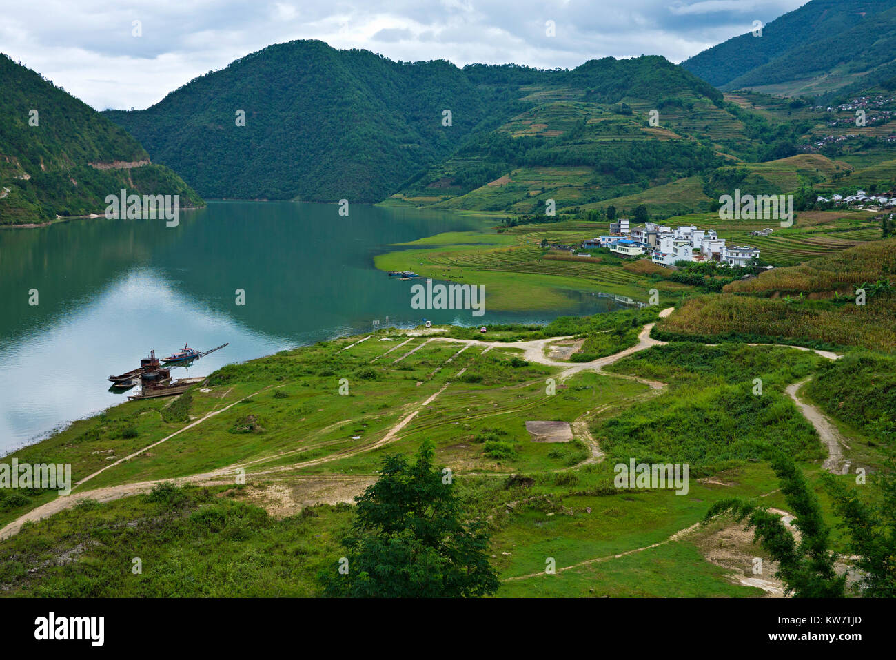 Blick auf den Fluss Mekong in China Yunnan Provinz Stockfoto