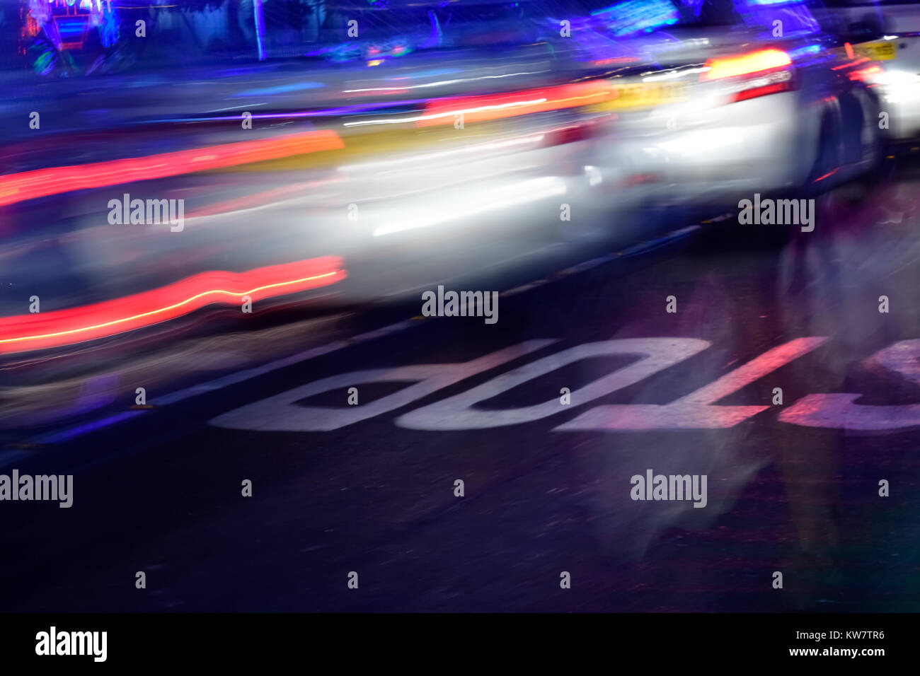 Verkehr Trail in einer Stadt Straße Stockfoto