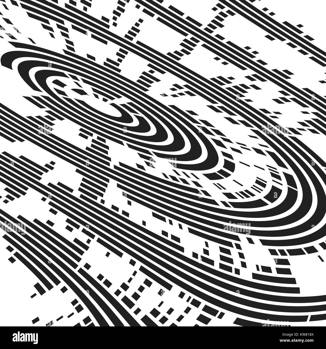 Konzentrische schwarz gestrichelten Kreisen. abstrakten geometrischen Hintergrund Stock Vektor