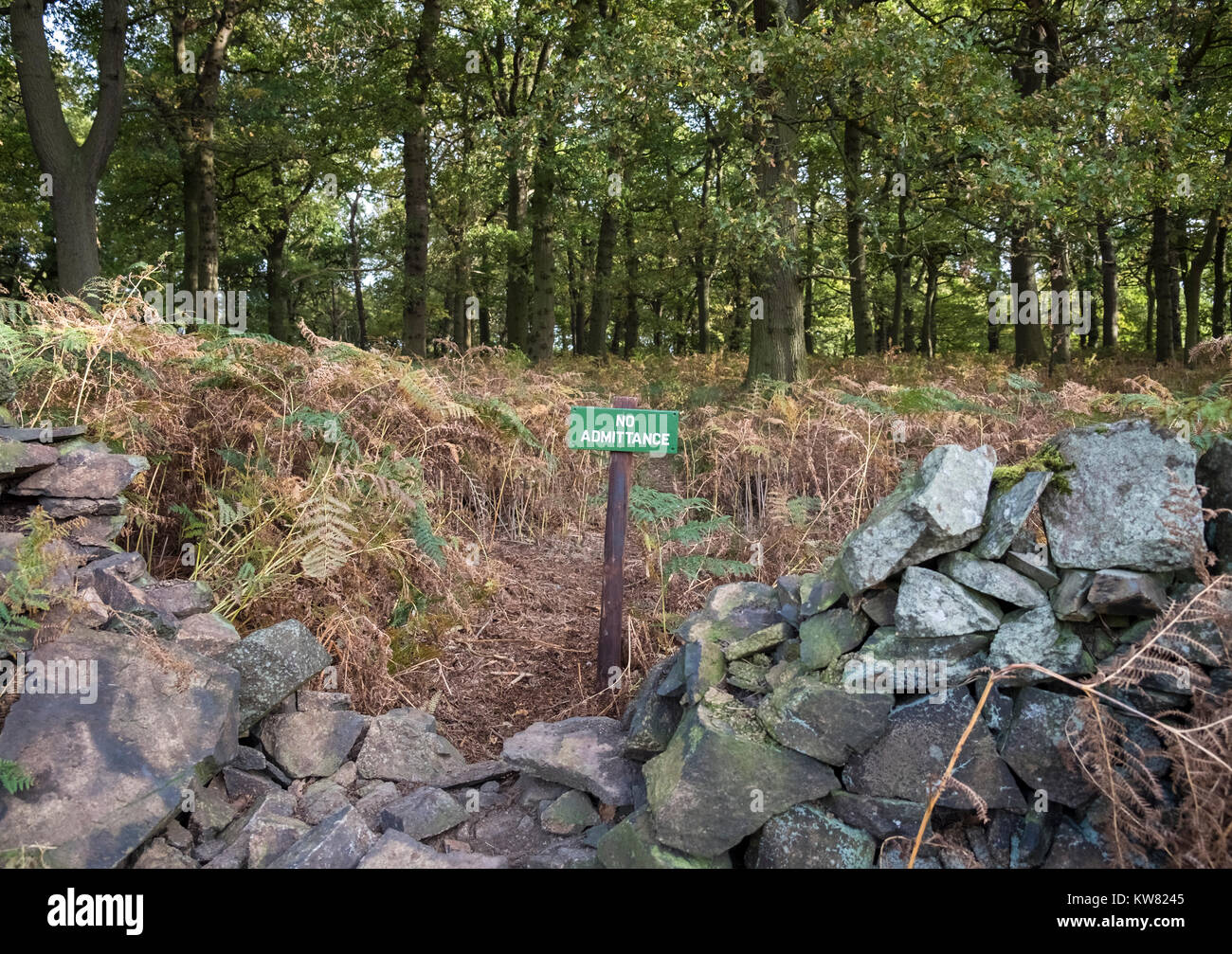 Kein Zutritt in Bradgate Park, Leicestershire, East Midlands, Großbritannien Stockfoto