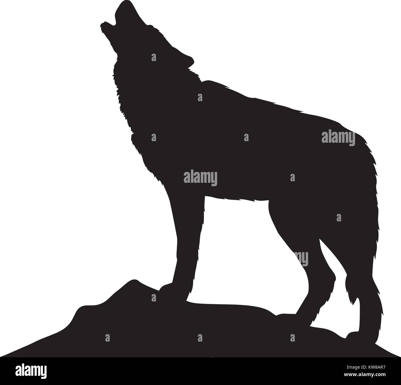 Wolf Silhouette, Vektor, Abbildung Stock Vektor