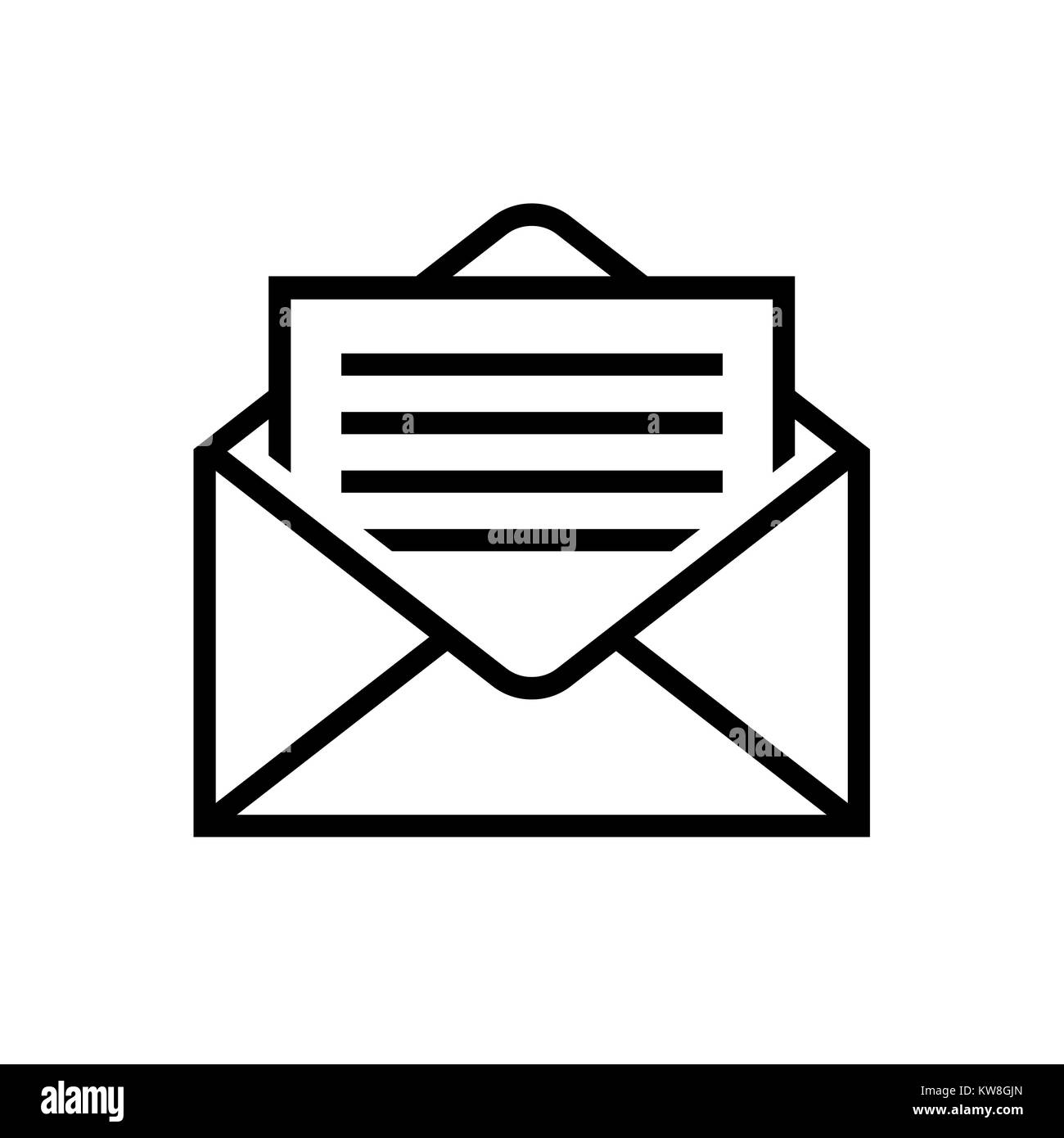 Mail-symbole Brief im Umschlag Mail Delivery Symbol Stock Vektor