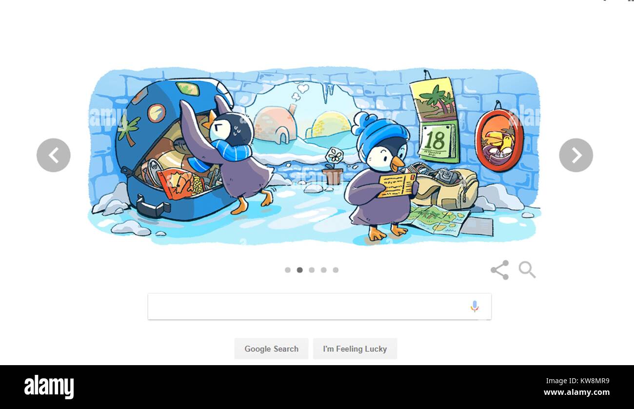 Allahabad, Uttar Pradesh, Indien. 31 Dez, 2017. Allahabad: Google verändert seine Doodle am Vorabend des neuen Jahres 2018 in Allahabad. Credit: Prabhat Kumar Verma/ZUMA Draht/Alamy leben Nachrichten Stockfoto