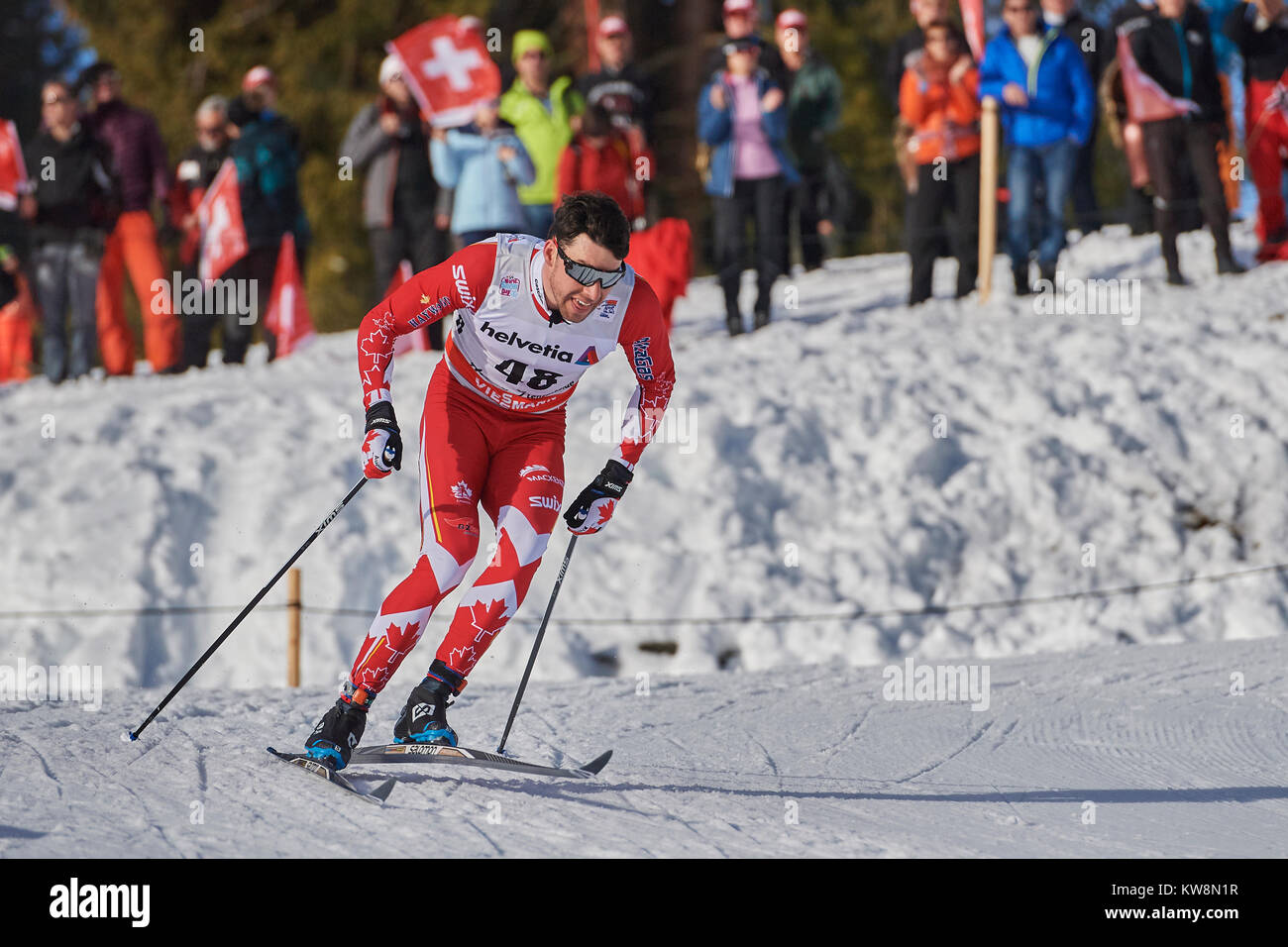 Lenzerheide, Schweiz, 31. Dezember 2017. HARVEY Alex (CAN) während der Mens 15 km klassisch Konkurrenz an den FIS Langlauf Weltcup Tour de Ski 2017 in Lenzerheide. Foto: Cronos/Rolf Simeon Stockfoto