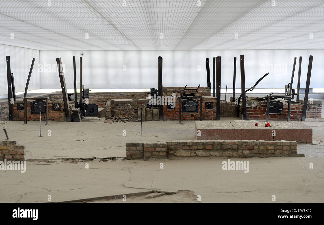 Oranienberg, Brandenburg, Deutschland. 19 Juli, 2012. 20120719 - Blick auf das krematorium Ruinen in das Konzentrationslager Sachsenhausen, einem ehemaligen NS - Konzentrationslager in der Nähe von Oranienburg, Deutschland. Credit: Chuck Myers/ZUMA Draht/Alamy leben Nachrichten Stockfoto