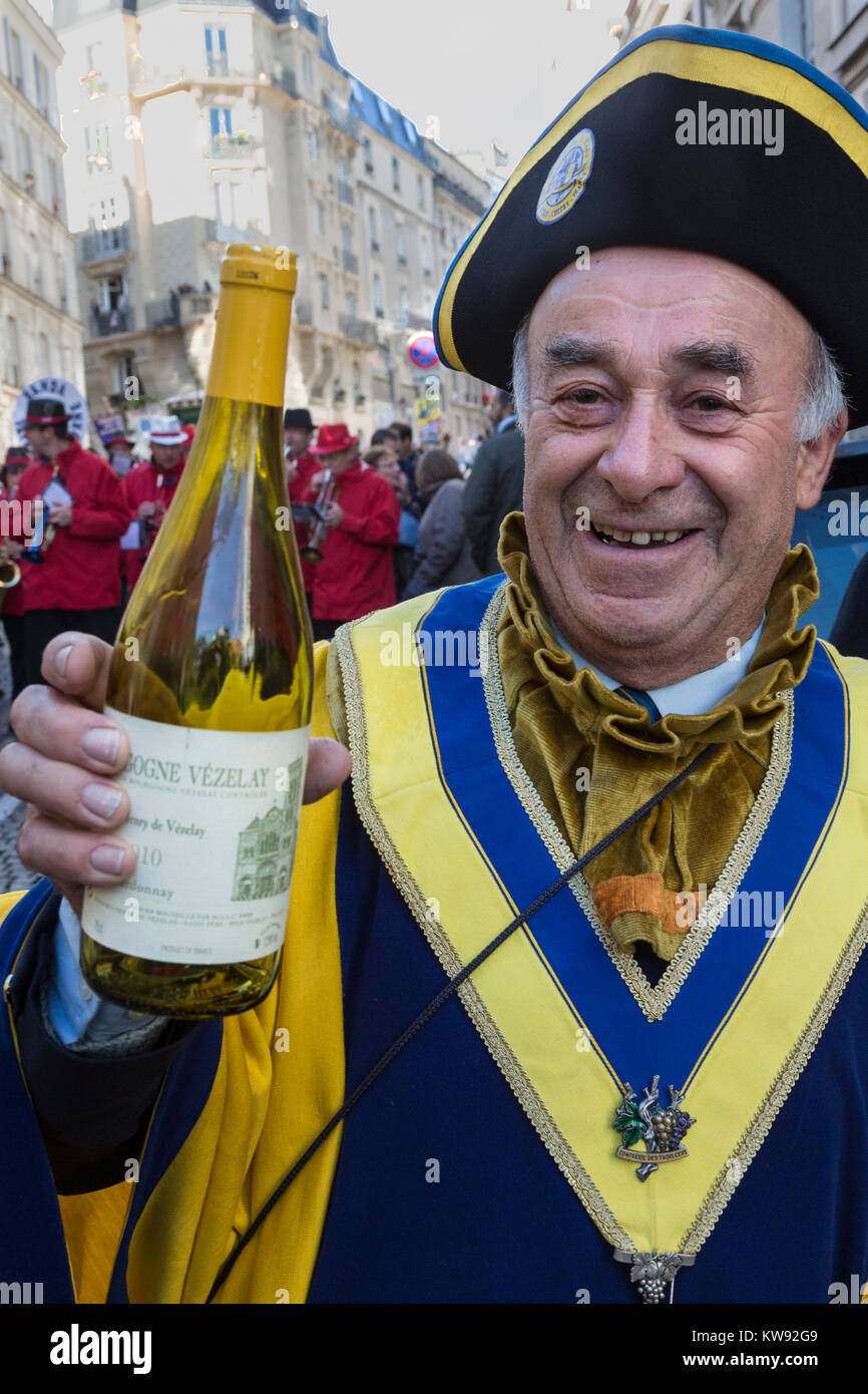 Frankreich, Paris (75), Fete de Vendange, Montmartre, Mitglied einer der Bruderschaften eines bestimmten regioun von Wein und Kaffee. Stockfoto