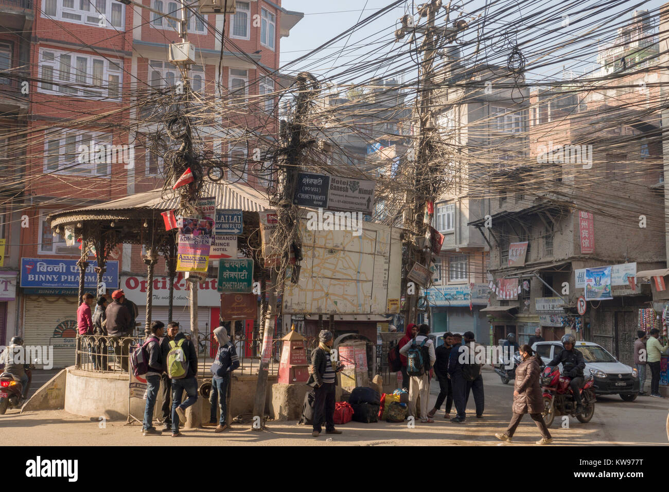 Menschen in Kathmandu street scene, Nepal Stockfoto