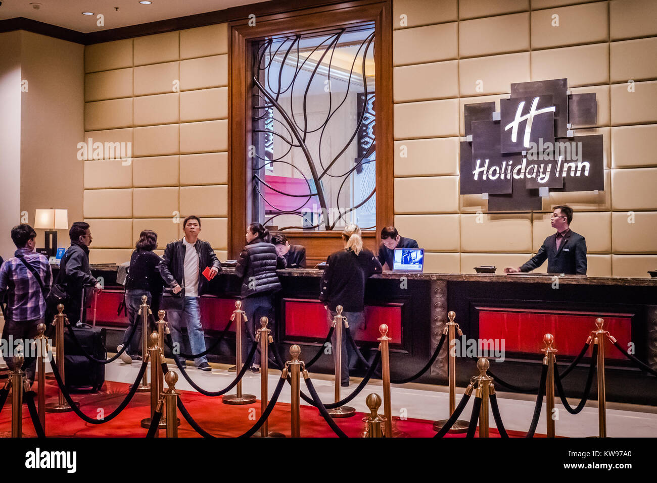 Kunden Check in im Holiday Inn Macau Stockfoto