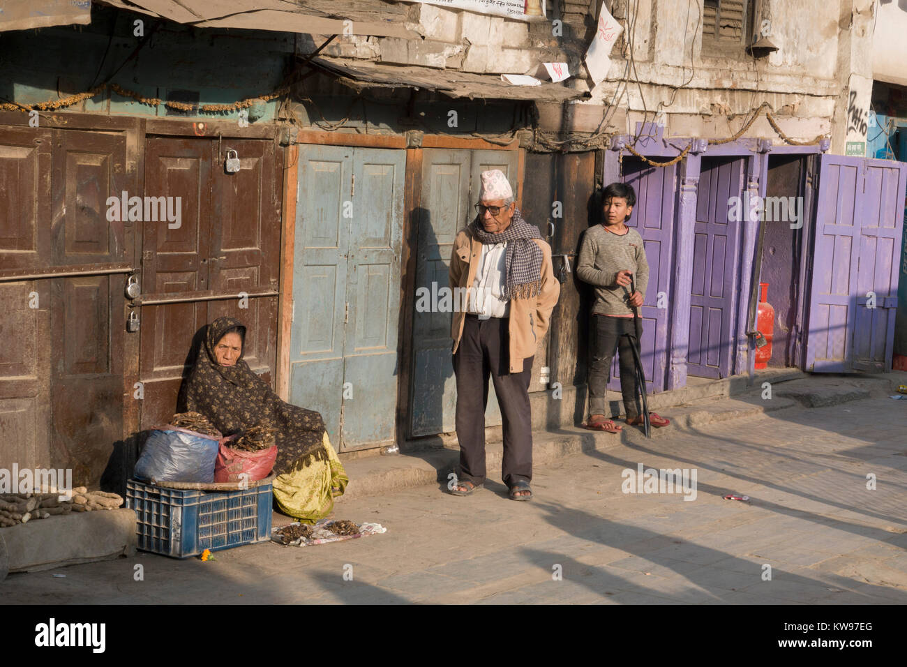 Menschen in Kathmandu street scene, Nepal Stockfoto