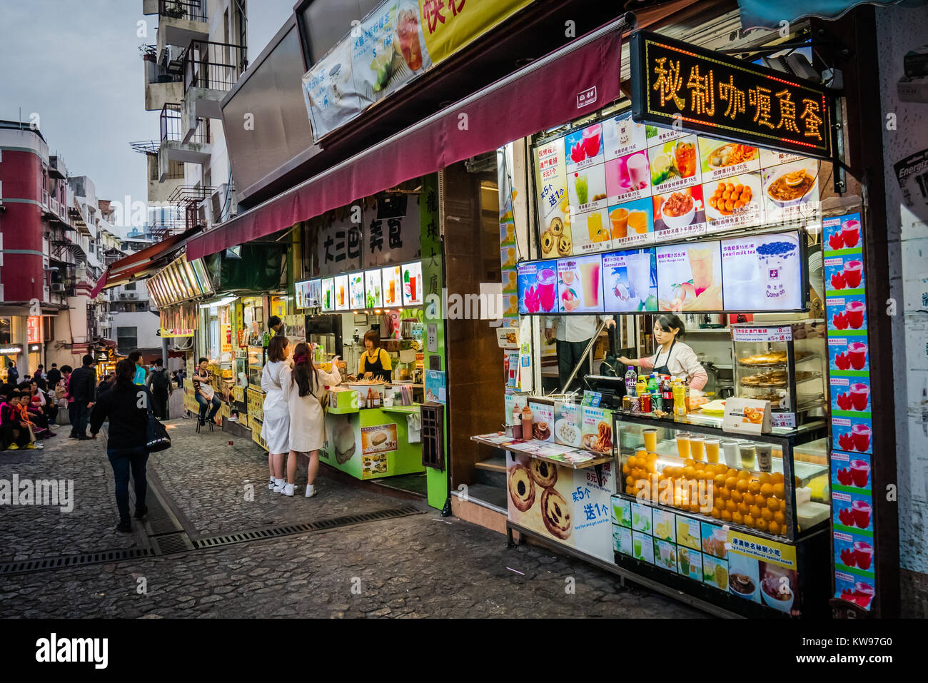 Macau Einkaufsstraße speichert Stockfoto
