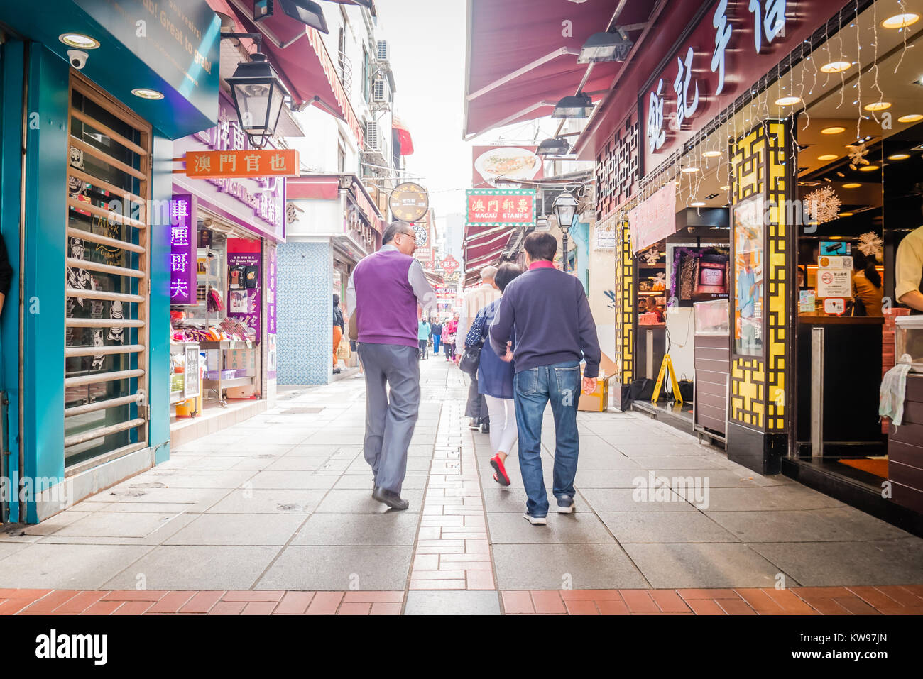 Macau taipa Einkaufsstraße Rua da Cunha Stockfoto