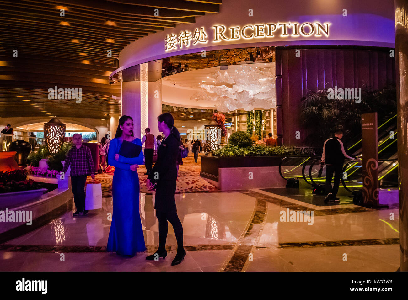 Macau Galaxy Hotel rezeption Hallenbad Stockfoto