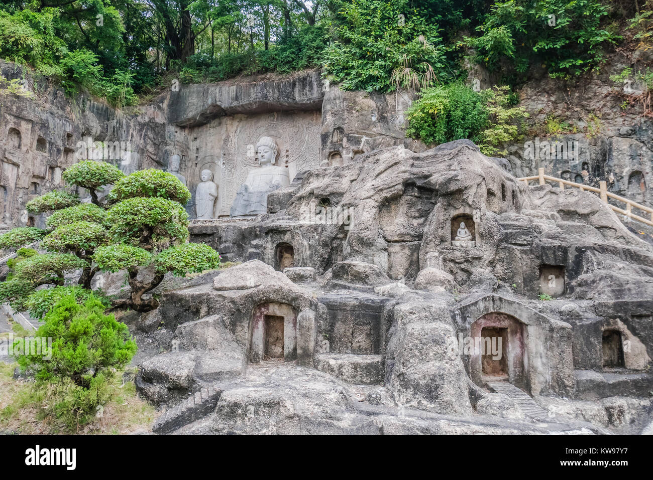 Chinesische Wahrzeichen Miniatur Longmen Grotten Stockfoto
