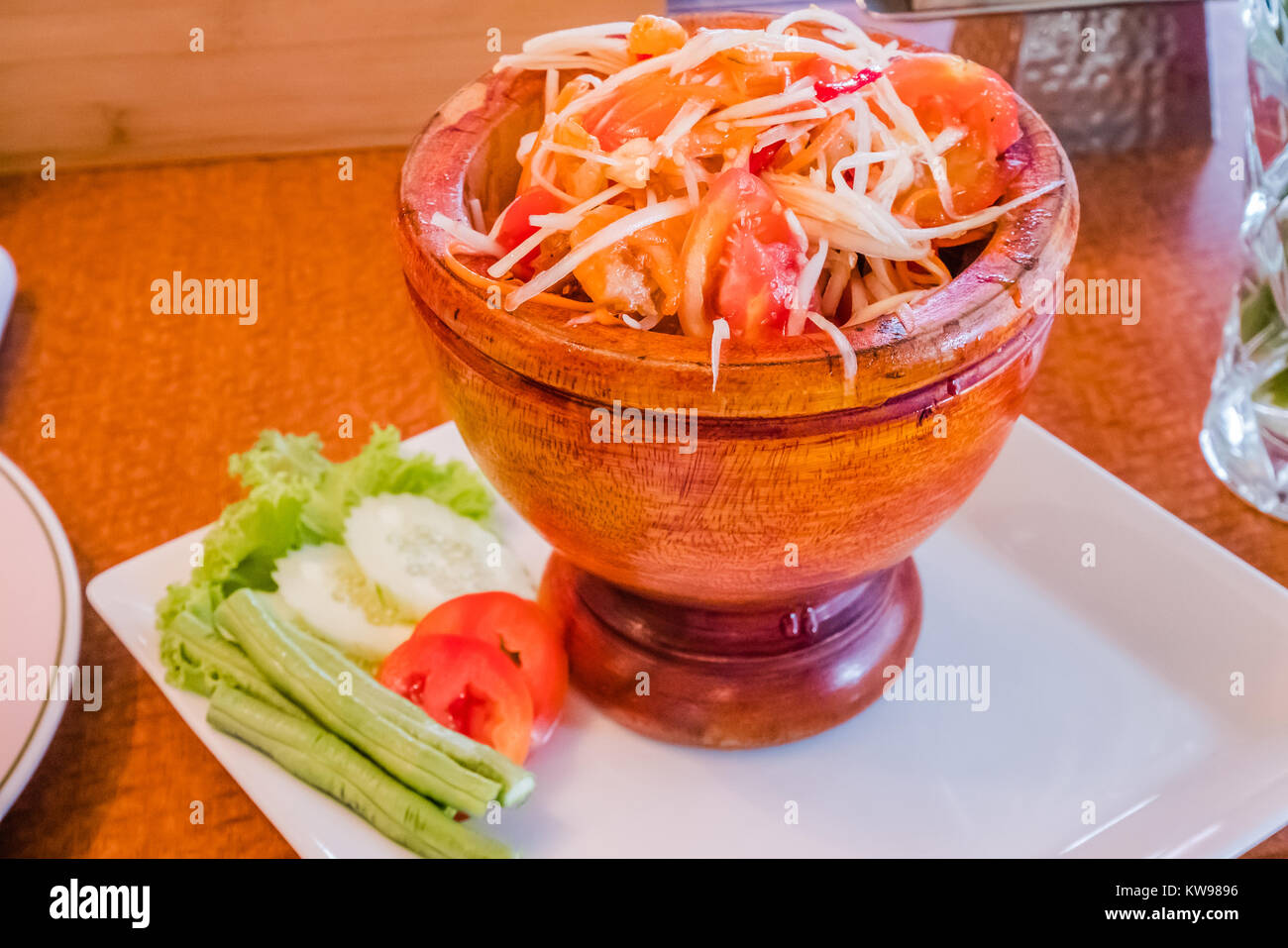 Thai Tomaten Kohl Salat Stockfoto