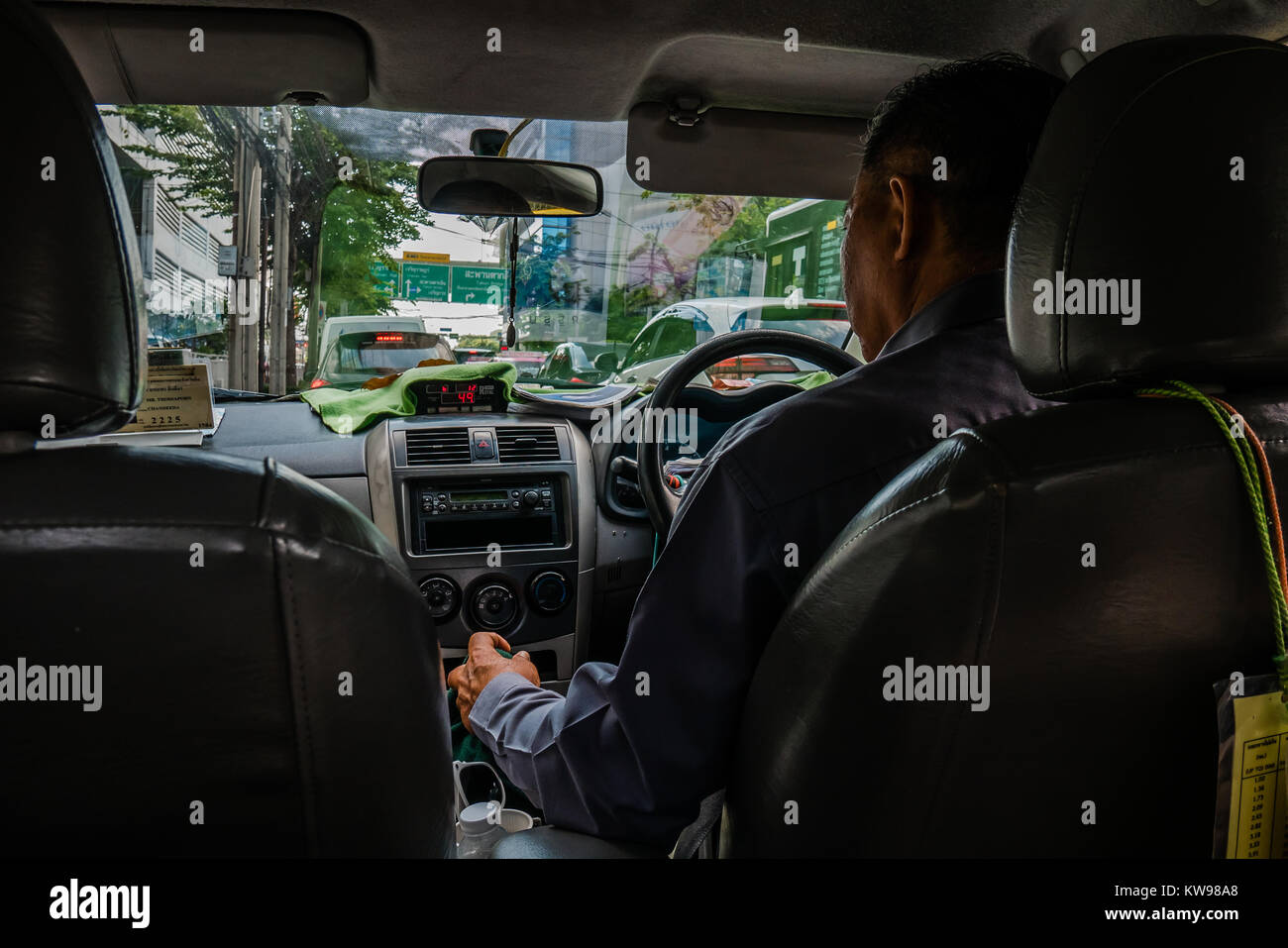 Bangkok Cab Taxi Driver Stockfoto
