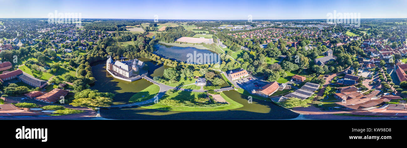 Luftaufnahme der Burg Gemen in Nordrhein-Westfalen, Deutschland Stockfoto