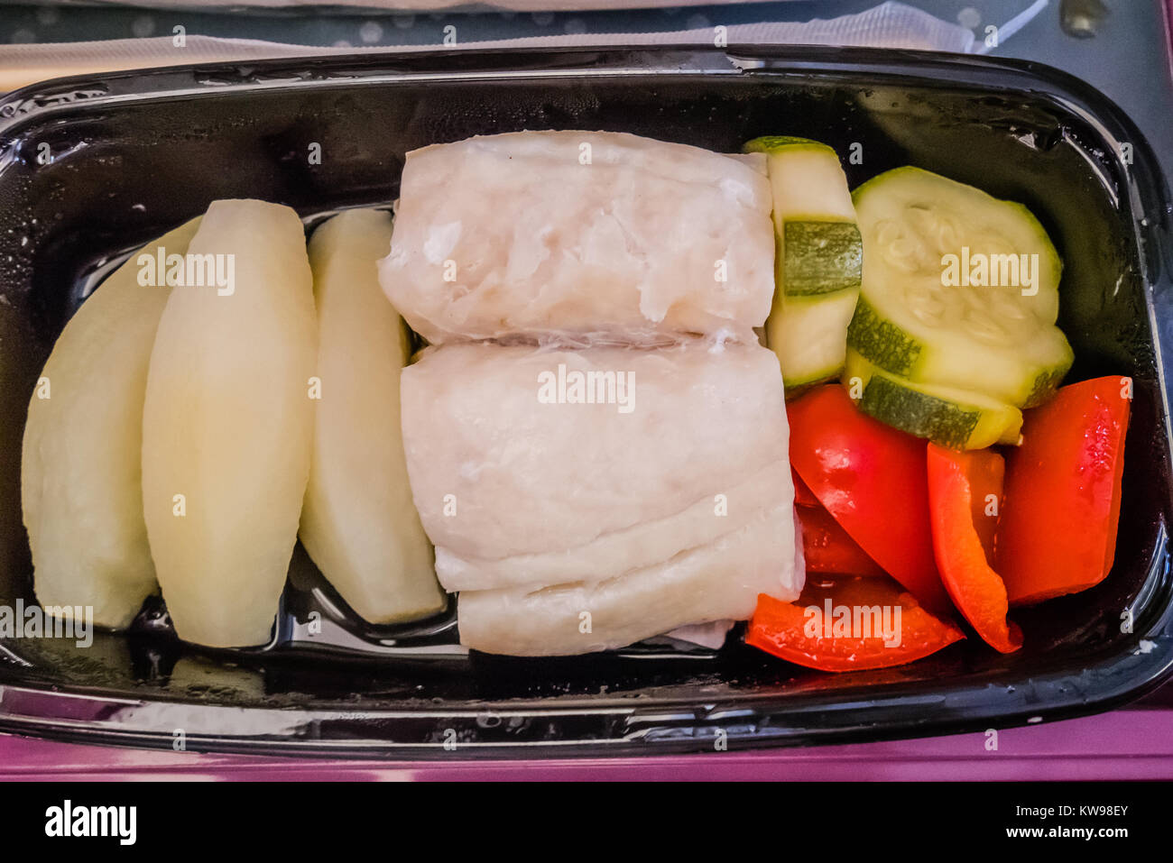 Low Fat heathy Airline meal Stockfoto