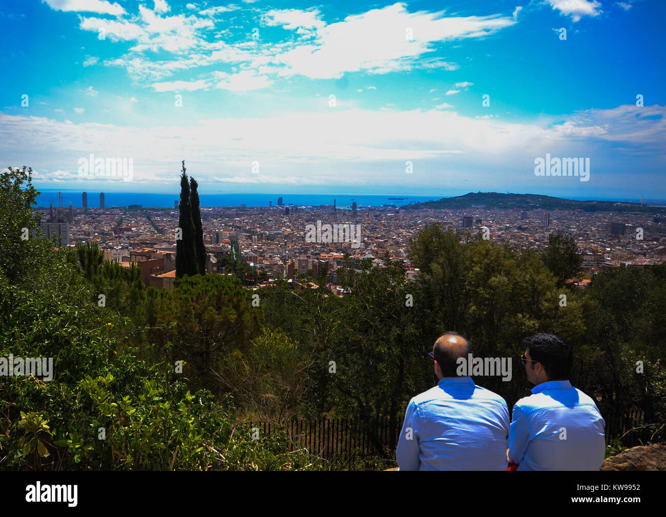 Mit Blick auf Barcelona Stockfoto