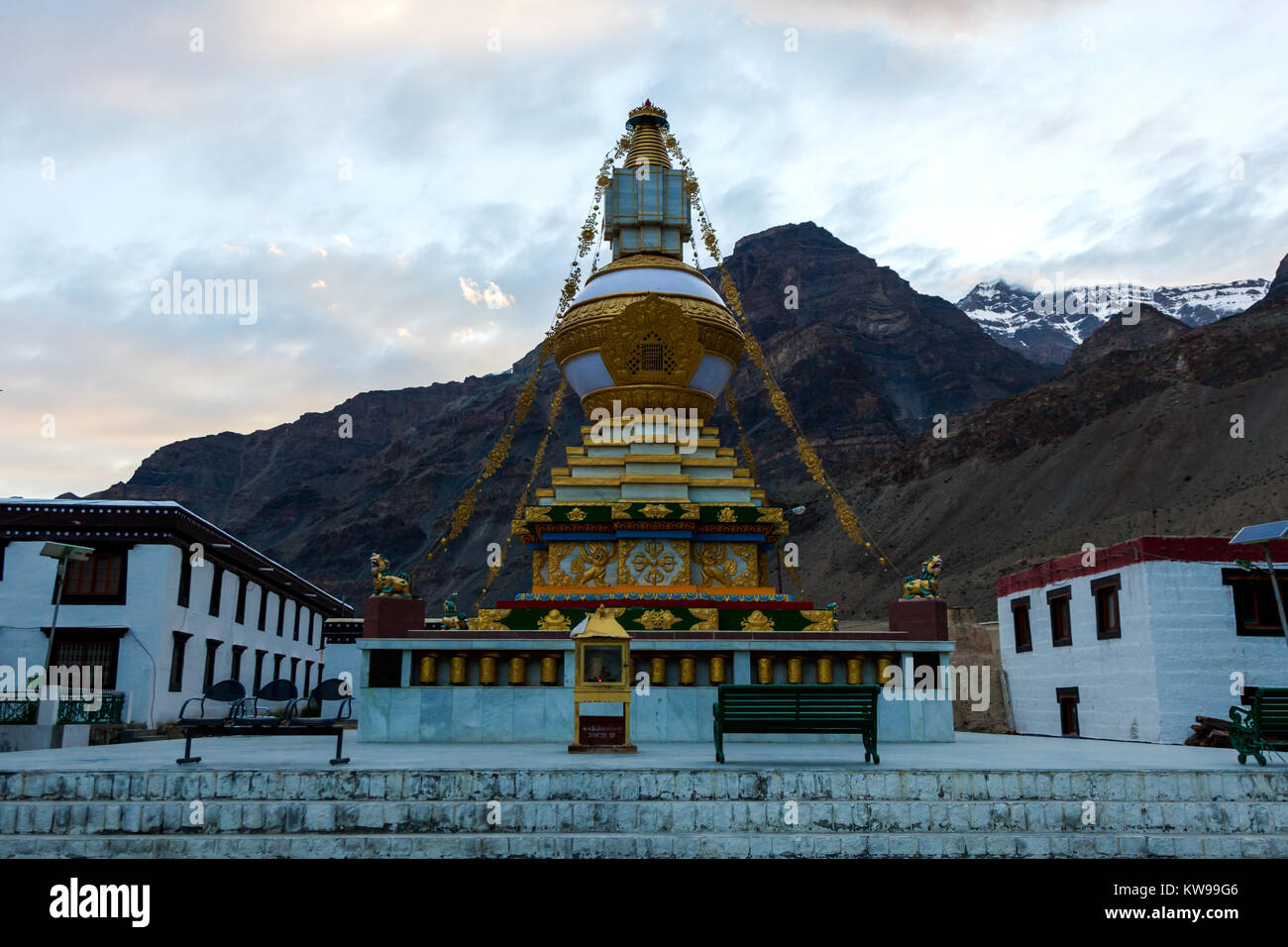 Tabo Kloster und Relikte aus der road trip von Spiti Valley, Himachal Pradesh, Indien. Stockfoto