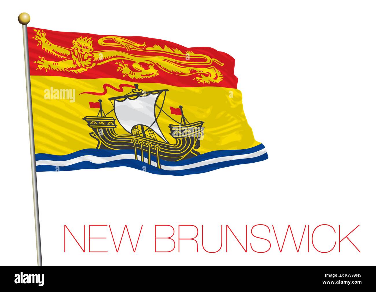 Regionale Fahne New Brunswick, Kanada Stock Vektor