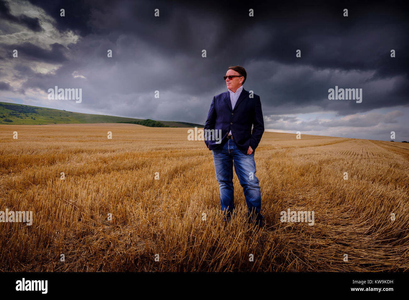 Chris Difford von Squeeze an seinem East Sussex, Großbritannien Stockfoto