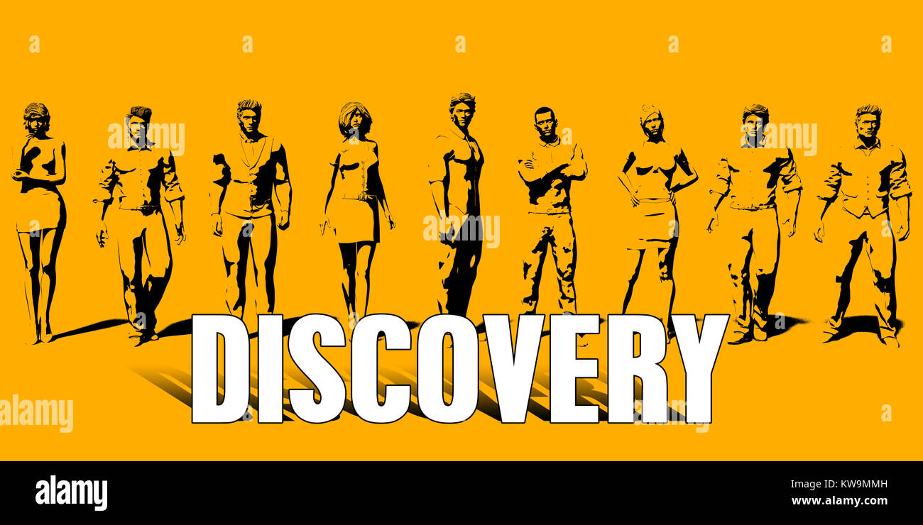 Discovery Konzept mit Fachleuten in einer Zeile Stockfoto