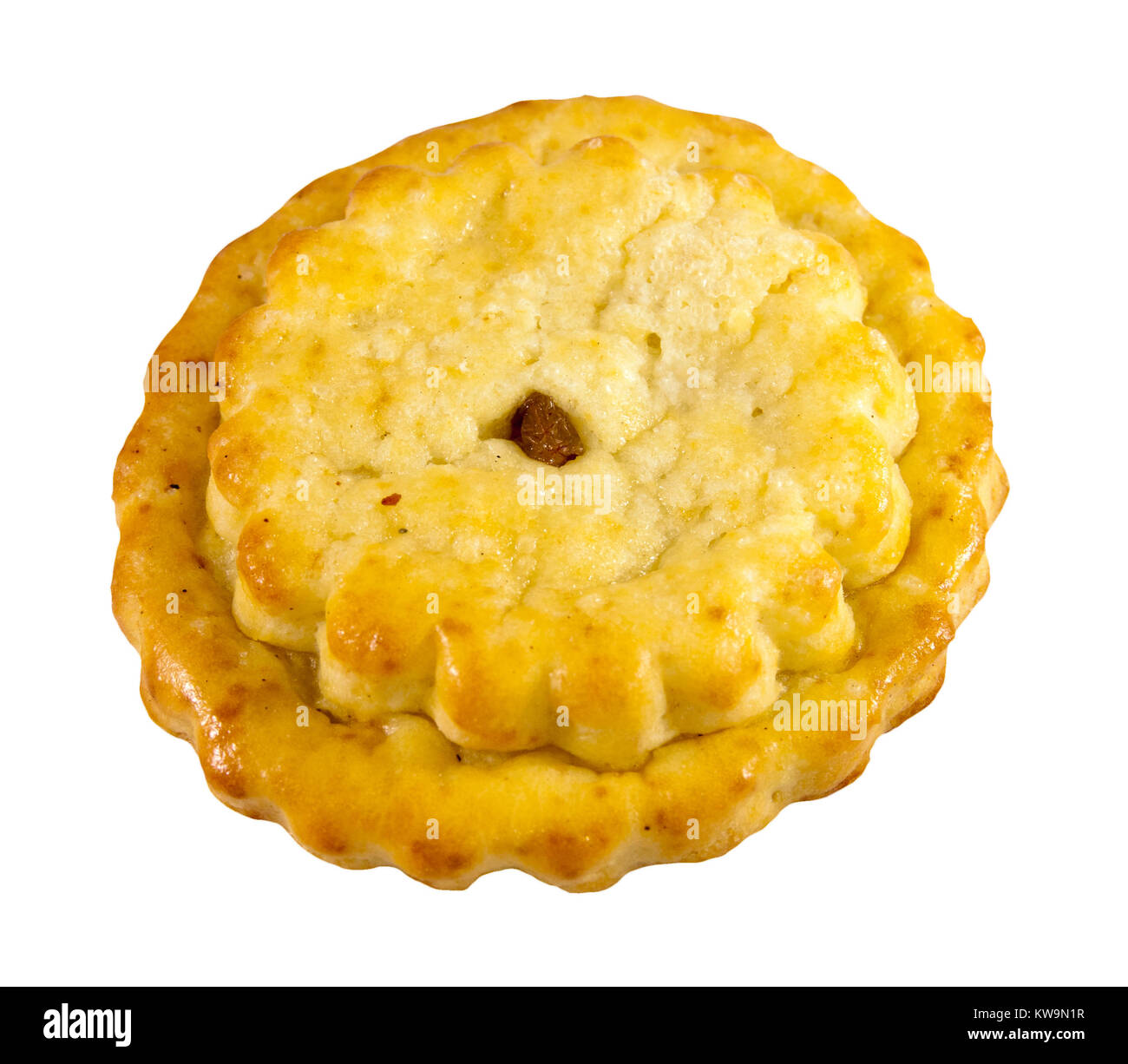 Bun von Quark auf weißem Hintergrund Stockfoto