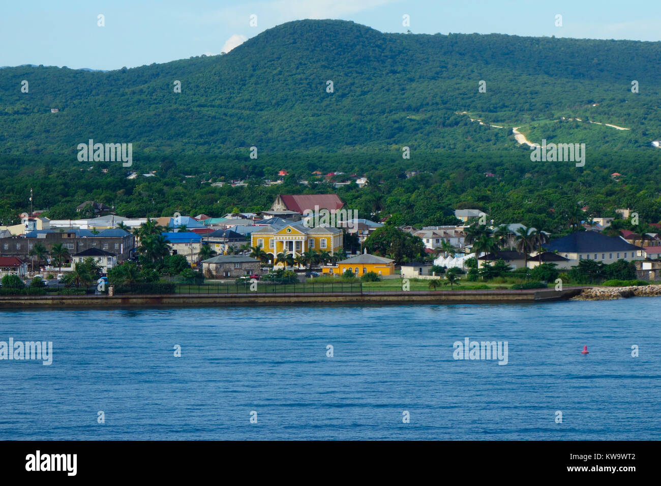 Luftaufnahme von Falmouth, Jamaica, West Indies. Stockfoto