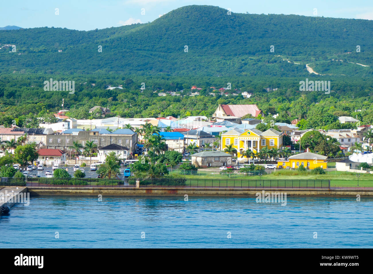 Luftaufnahme von Falmouth, Jamaica, West Indies. Stockfoto