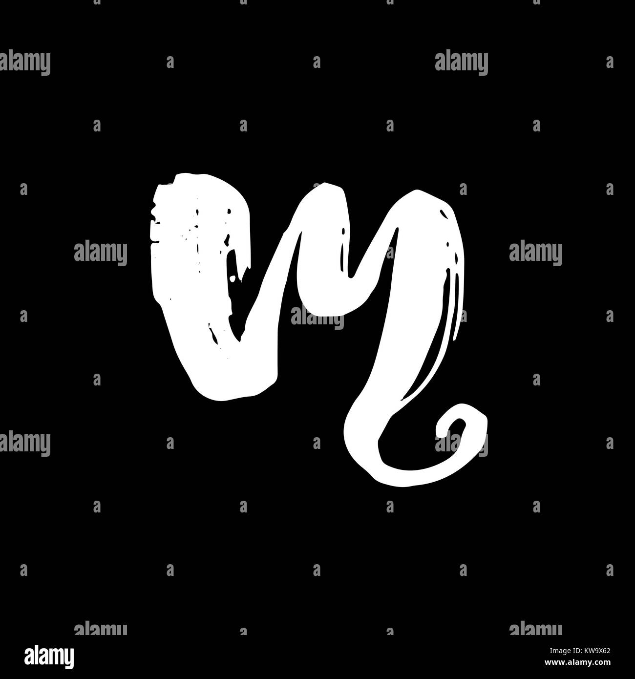 Schreiben M. handschriftlich von trockenen Bürste. Grobe Anschläge Font. Vector Illustration. Grunge Stil elegant Alphabets. Stock Vektor