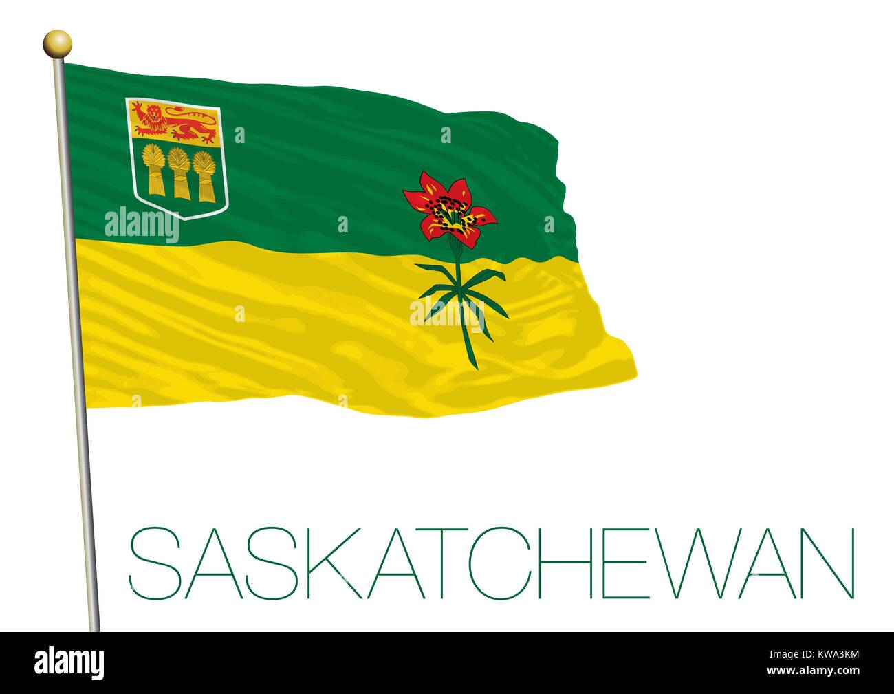 Regionale Flagge Saskatchewan, Kanada Stock Vektor