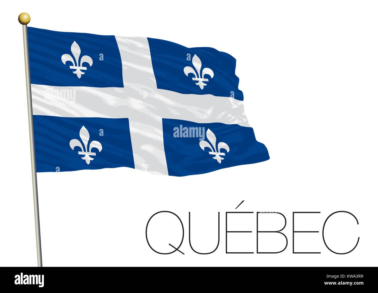 Regionale Flagge Quebec, Kanada Stock Vektor