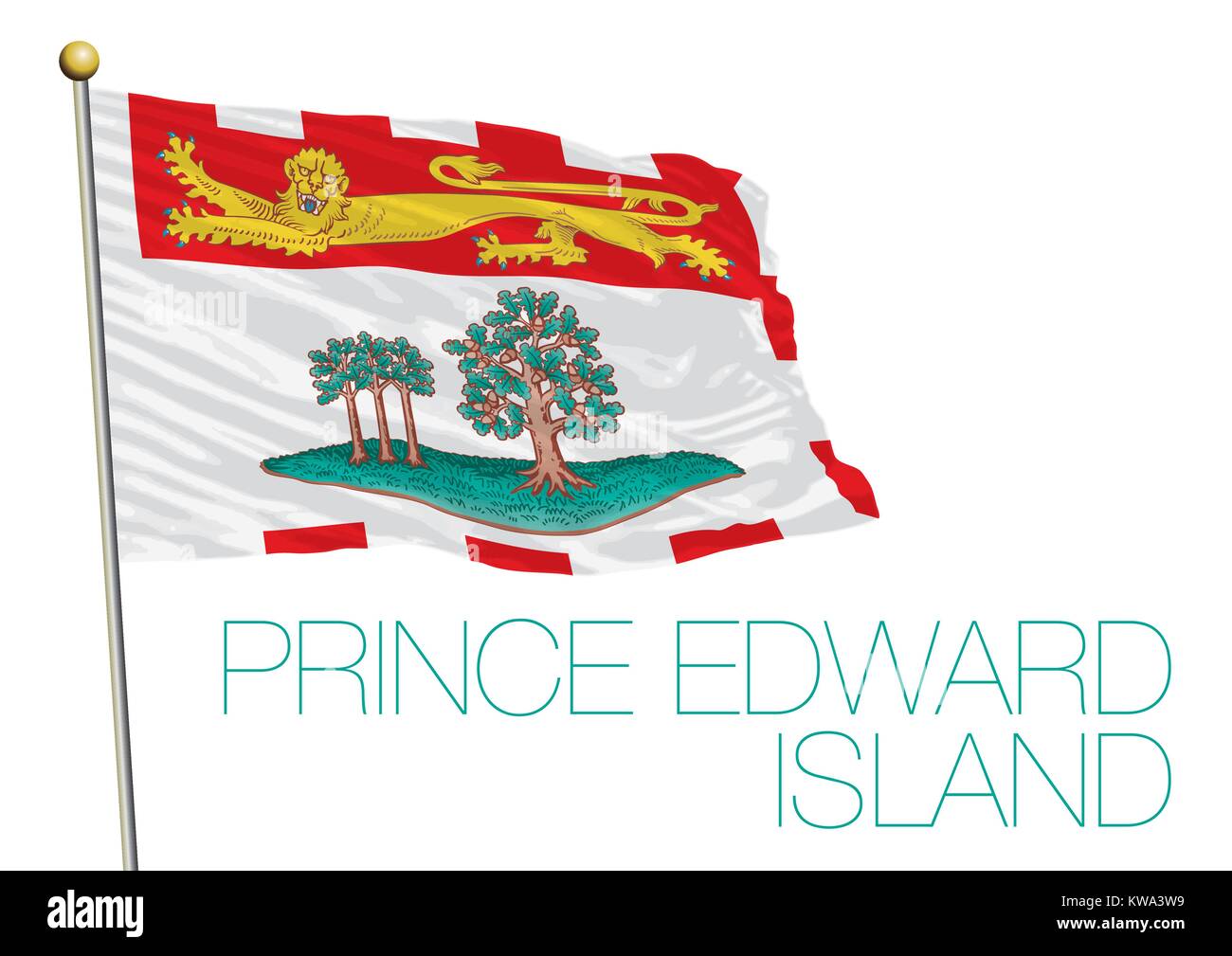 Prince Edward Island regionale Flagge, Kanada Stock Vektor