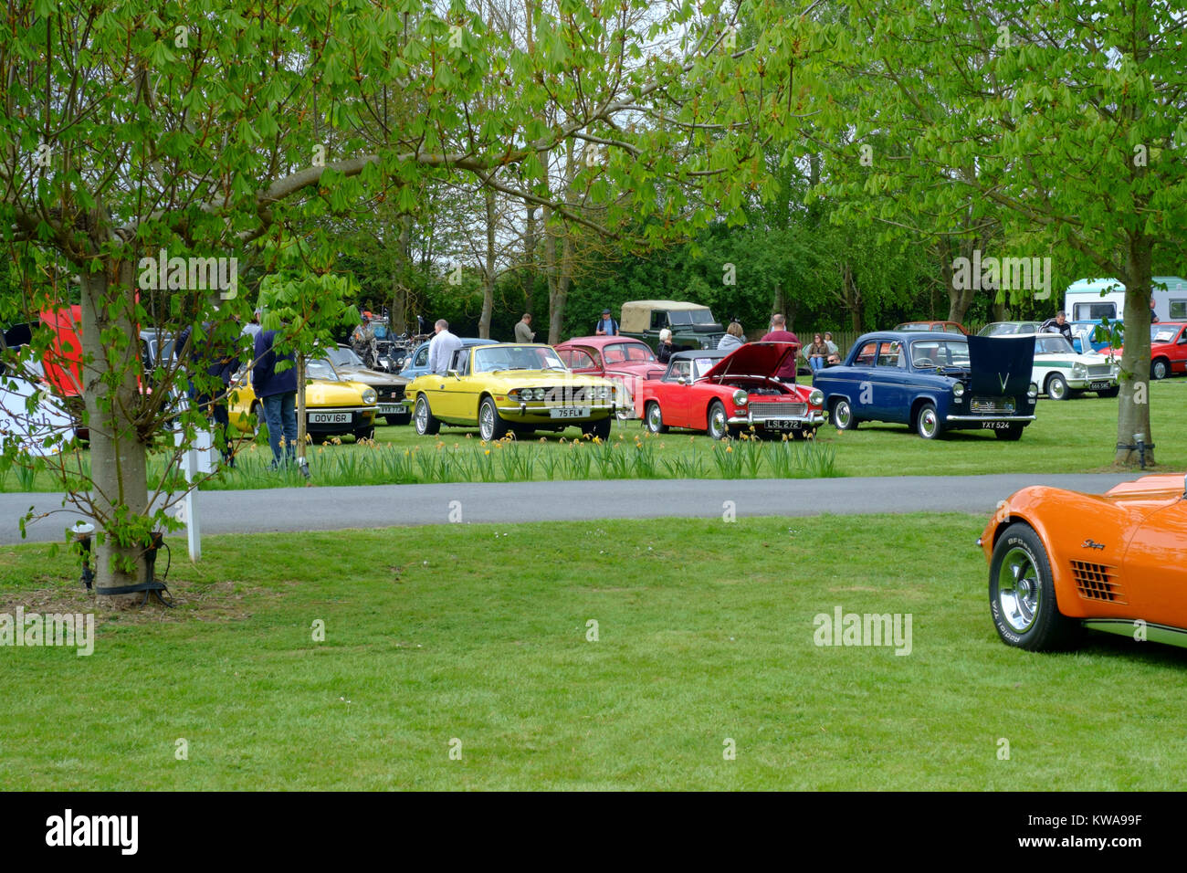 Classic Car Show im Kersey Mühle, Suffok Stockfoto