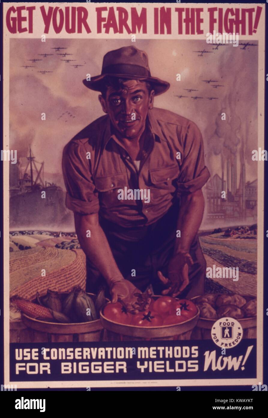 Regierung Krieg poster Förderung der Amerikaner zu Farm, 1943. Stockfoto