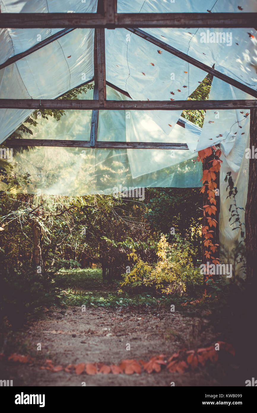 Kunststoff Treibhausgase, die durch den Sturm verwüsteten Stockfoto