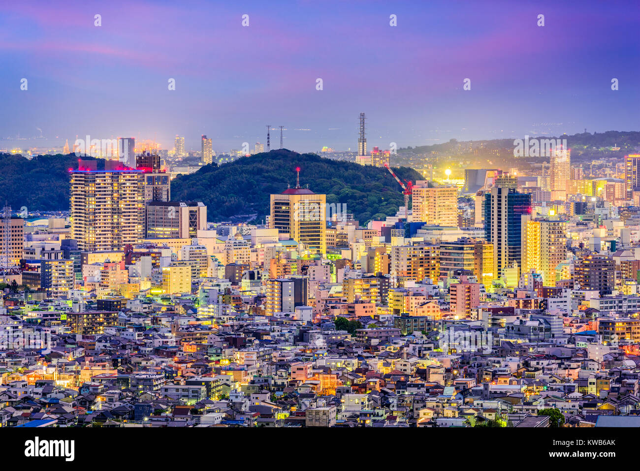Die Innenstadt von Skyline Stadt Shizuoka, Japan. Stockfoto